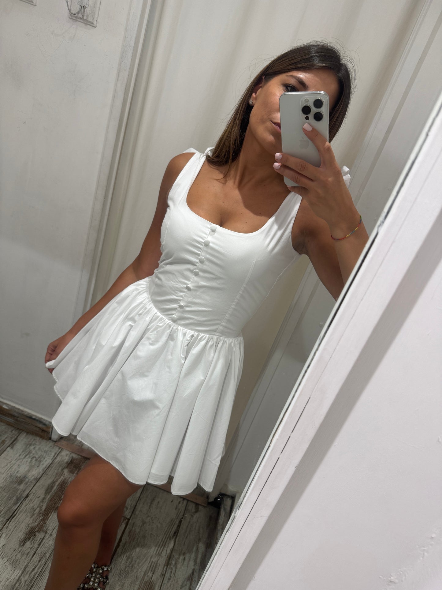 ABITO A RUOTA COTONE BIANCO