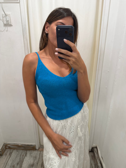 TOP CROP AZZURRO