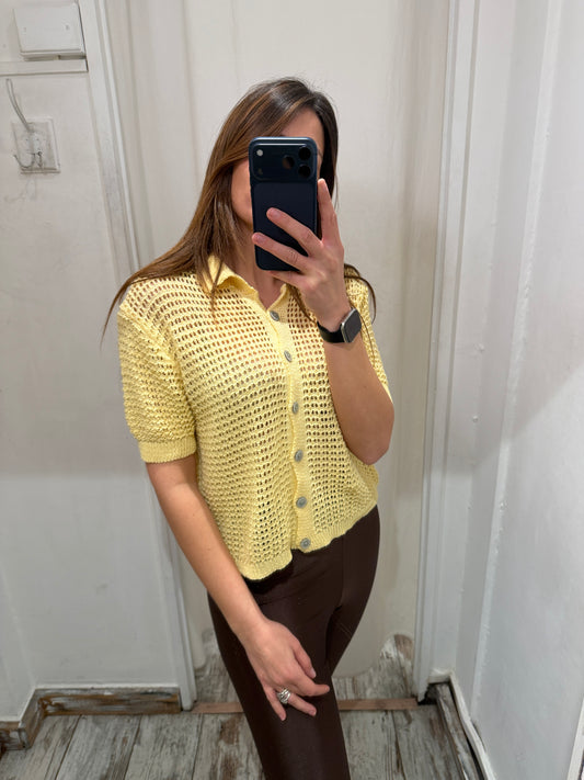 NEW COLLECTION - POLO TRAFORATA GIALLA MANICA CORTA