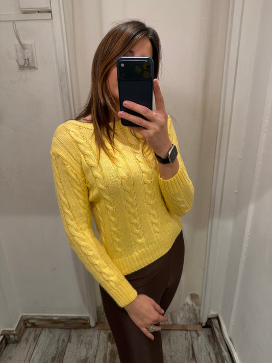 NEW COLLECTION - MAGLIA TRECCE GIALLO