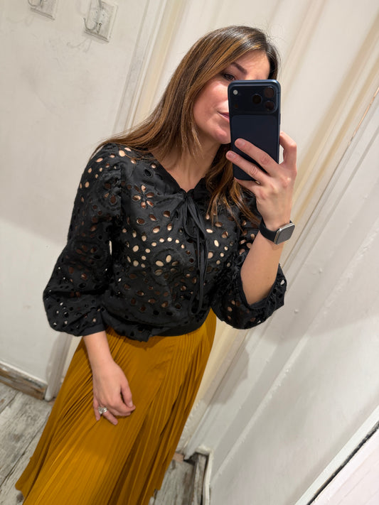 NEW COLLECTION - BLUSA SANGALLO NERO