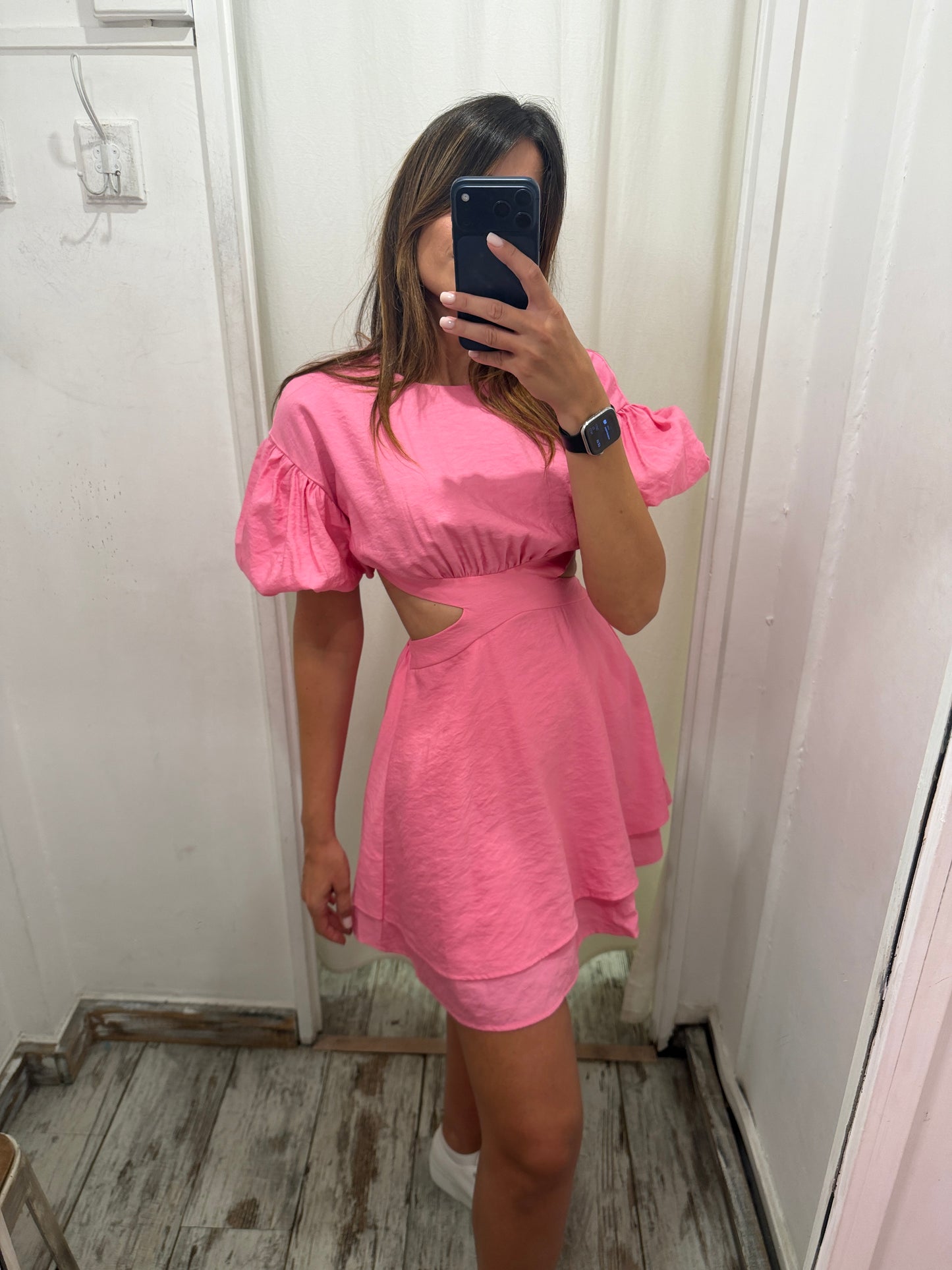 ABITO CUT OUT ROSA BARBIE