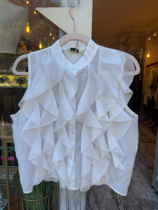 CAMICIA ROUCHES BIANCA