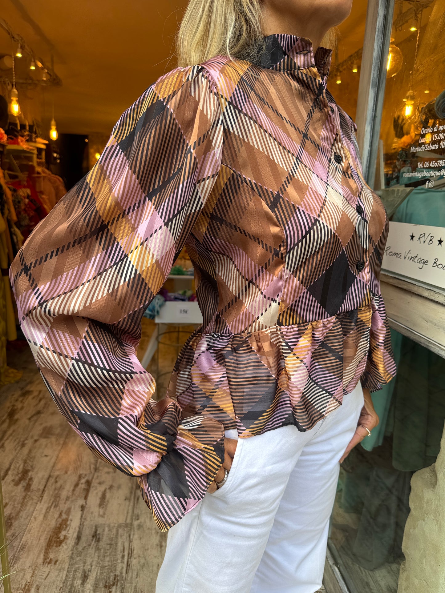 CAMICIA FANTASIA SCOZZESE GRANDE MARRONE