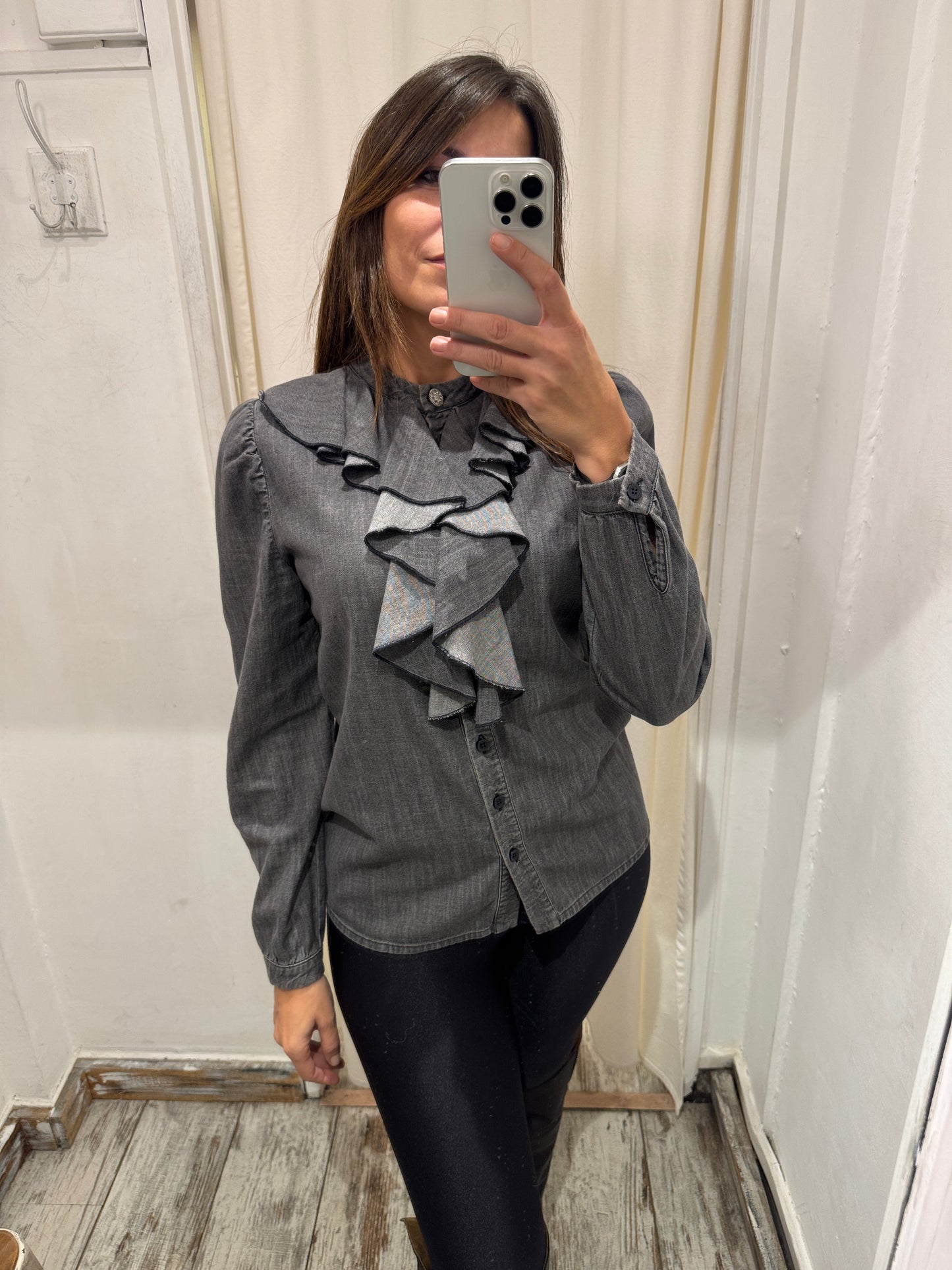 CAMICIA SO ALLURE DENIM GRIGIO