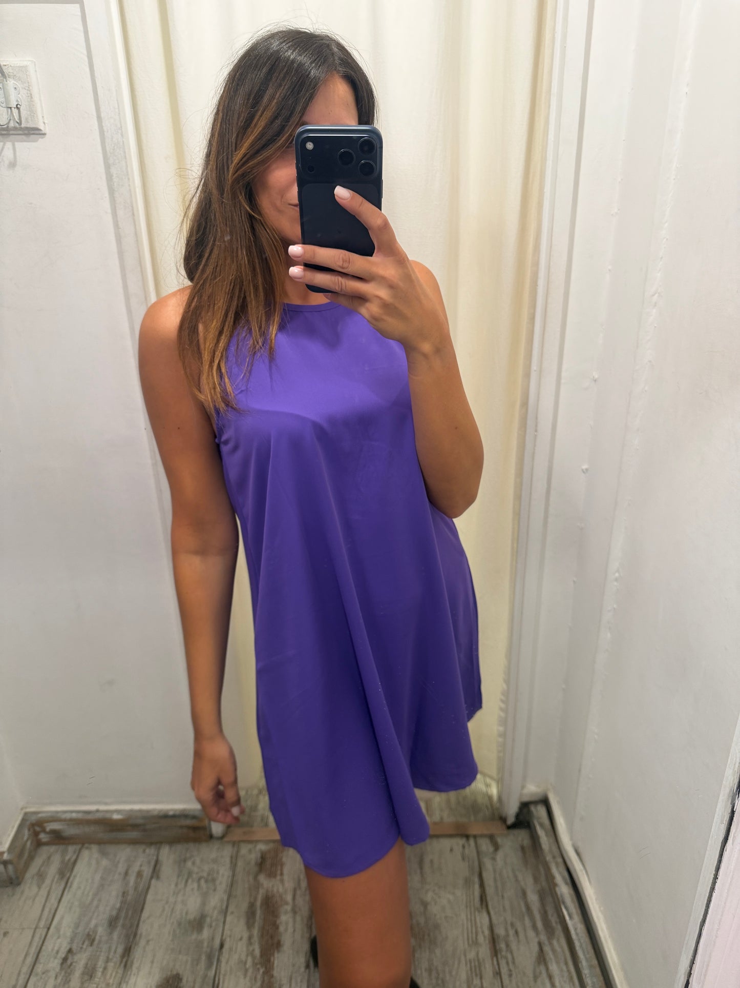 ABITO CORTO VIOLA SCOLLO AMERICANA