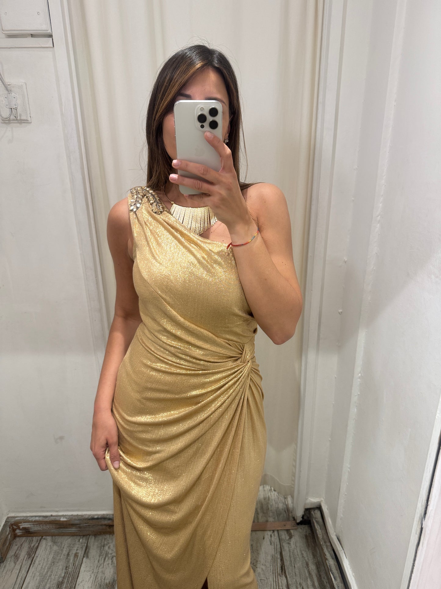ABITO LUNGO MONOSPALLA ORO