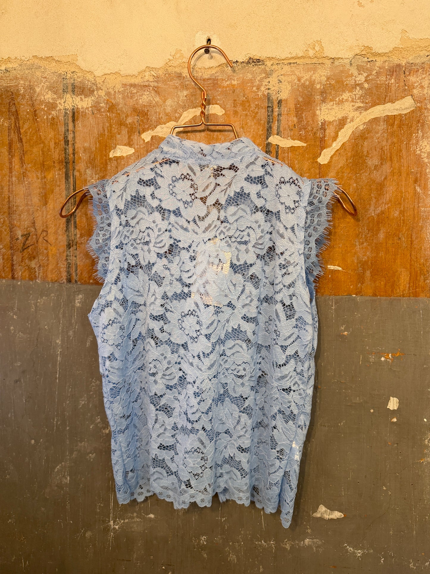 CAMICIA COREANA PIZZO CELESTE