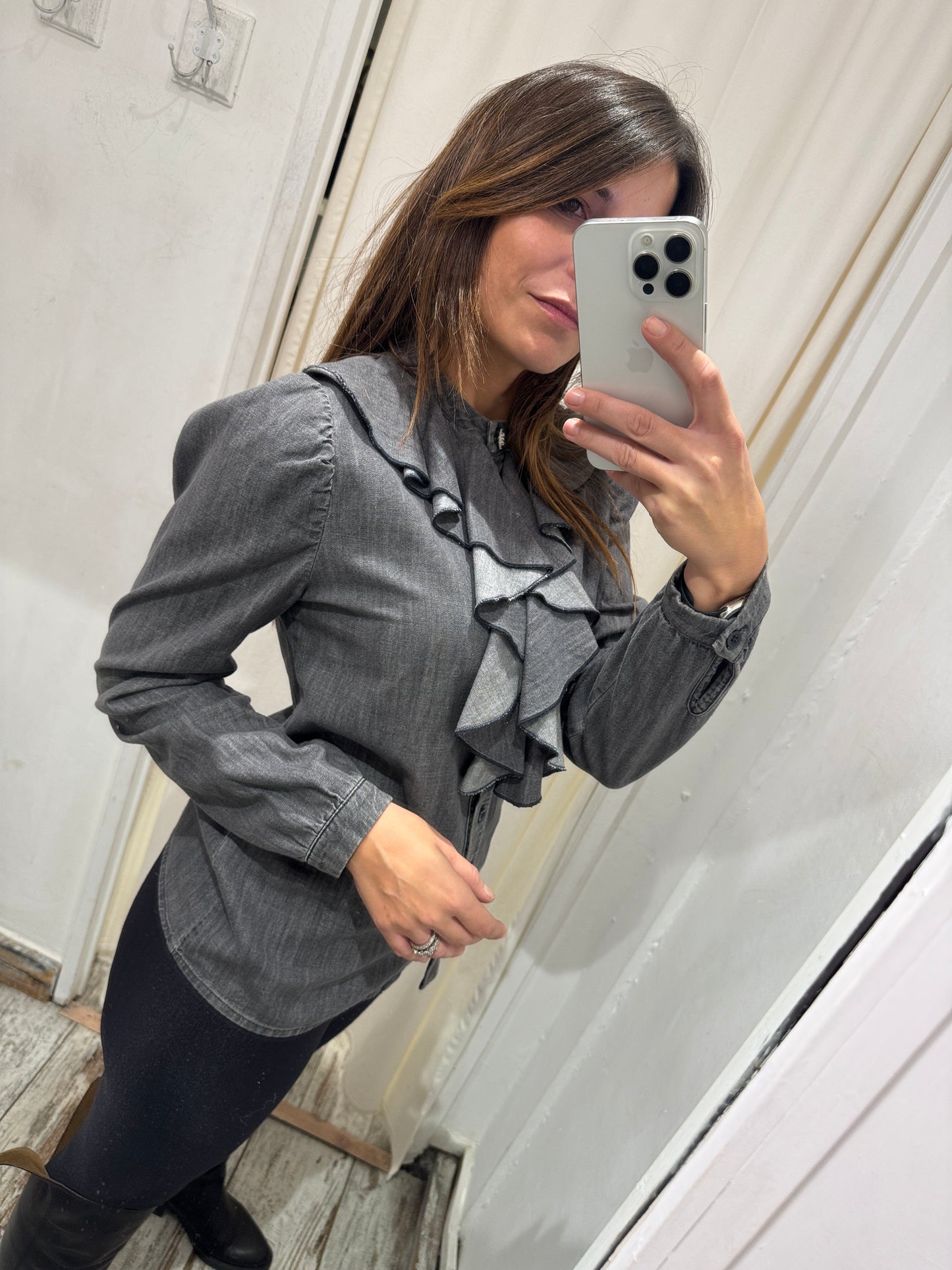 CAMICIA SO ALLURE DENIM GRIGIO