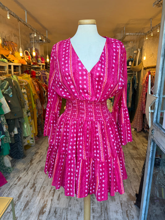 ABITO IN COTONE FUCSIA