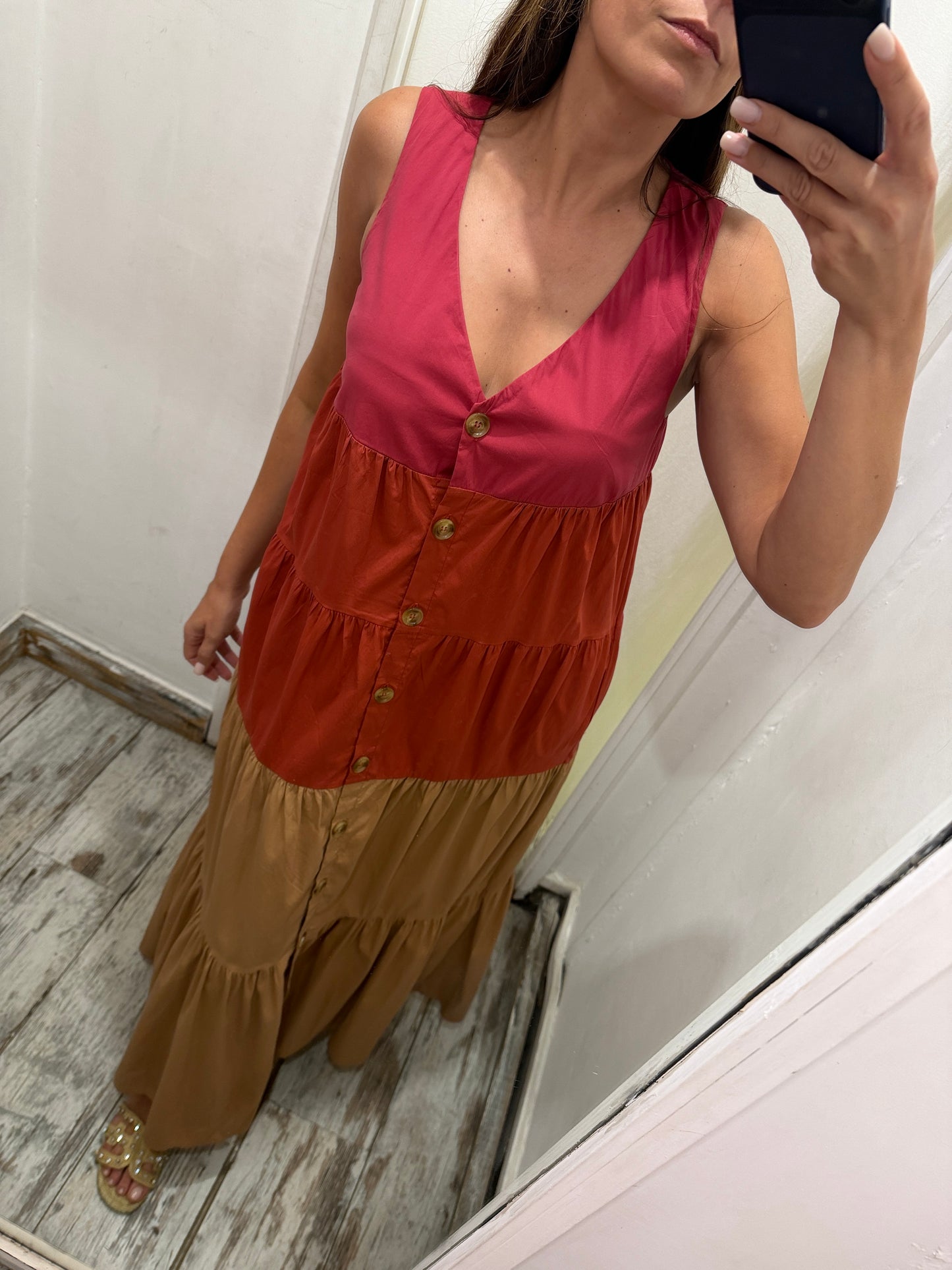 ABITO SEMICOUTURE LUNGO 3 COLORI A BALZE