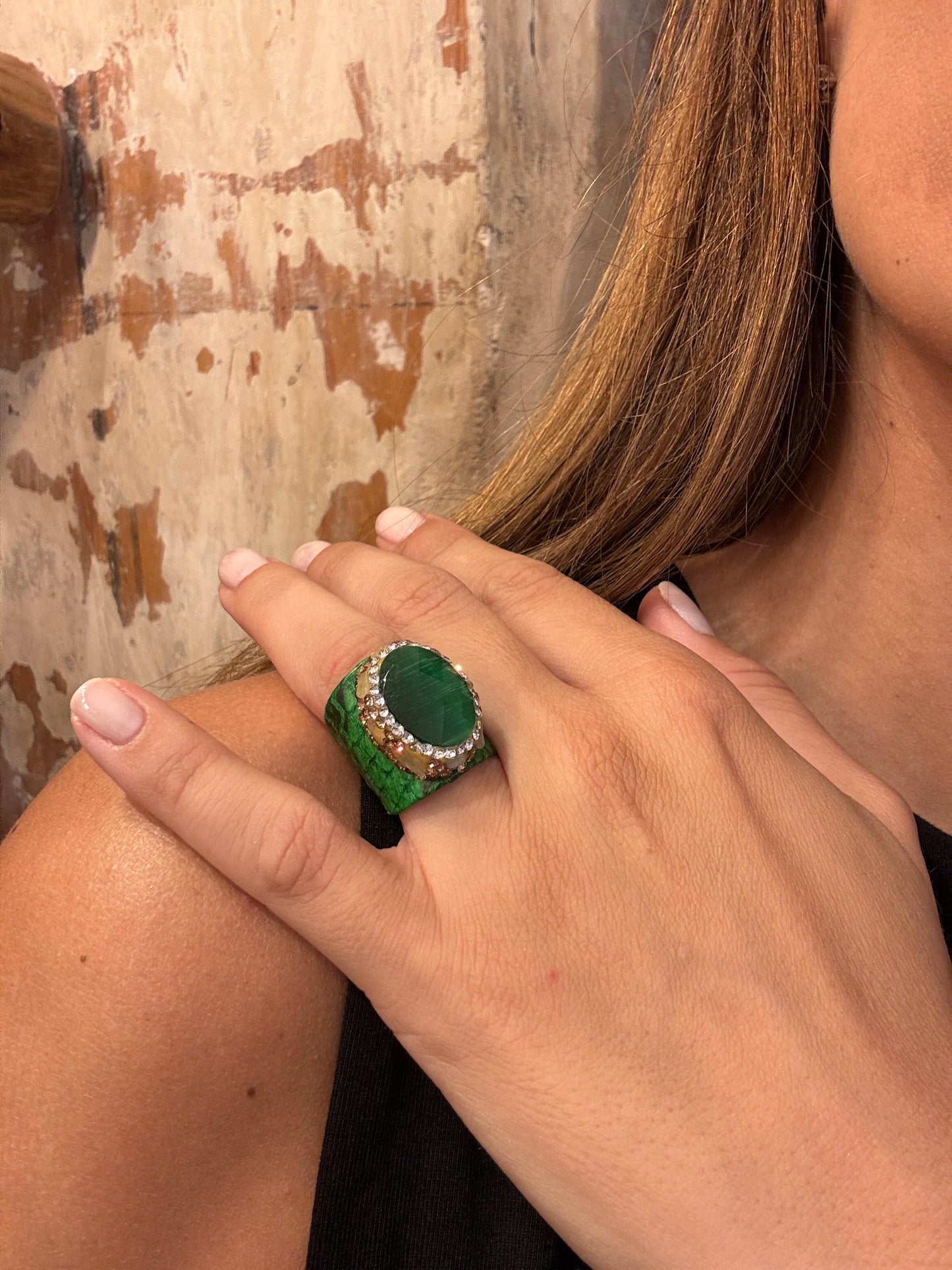 ANELLO RAME E PIETRA