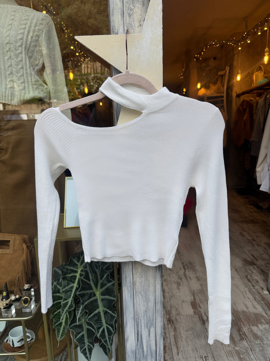 MAGLIA CUT OUT BIANCA