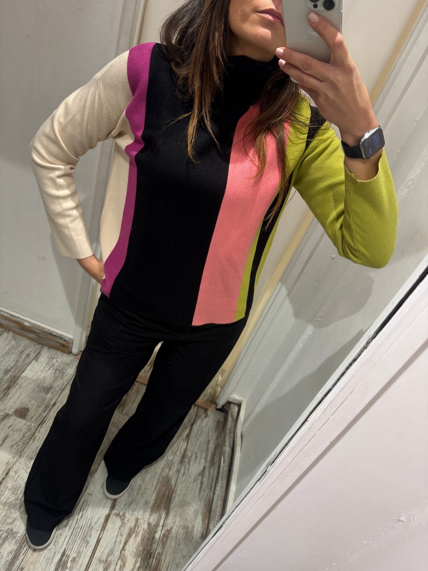 MAGLIA POUR MOI A RIGHE MULTICOLORE