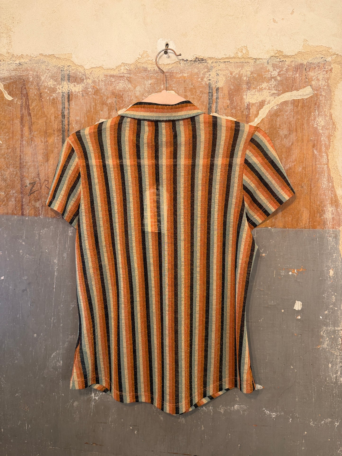 CAMICIA KING LOUIE LUREX RIGHE ARANCIO
