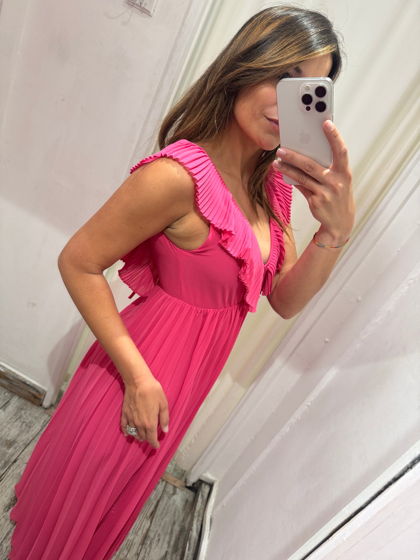 ABITO TWINSET FUCSIA PLISSÈ