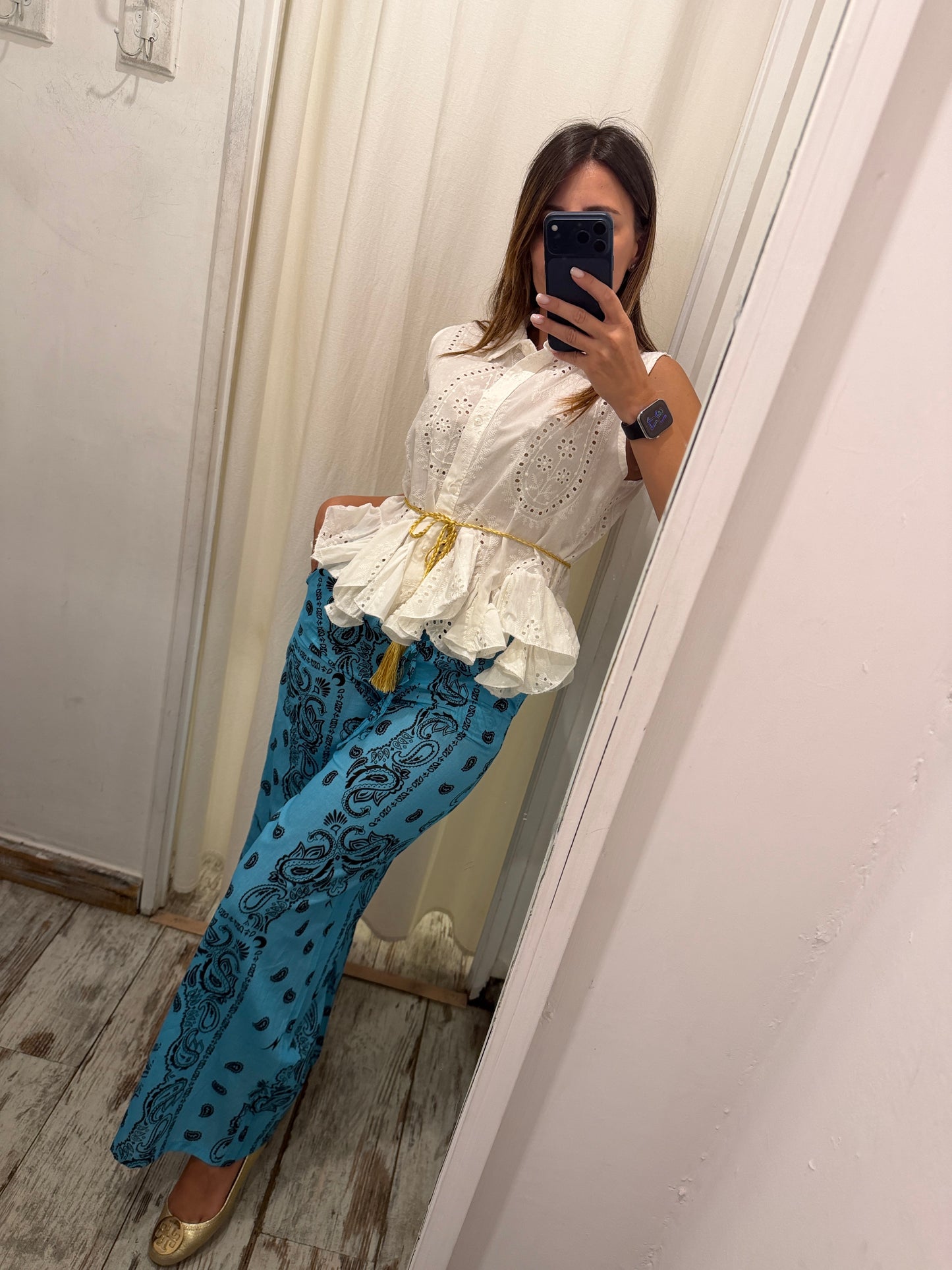 PANTALONE BANDANA TURCHESE