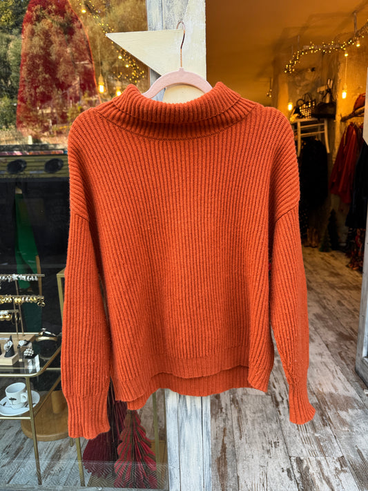 MAGLIA INCONTRO 7 ARANCIO LANA E CASHMERE
