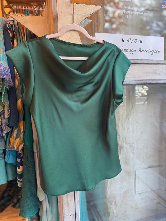 BLUSA SATIN VERDE BOSCO