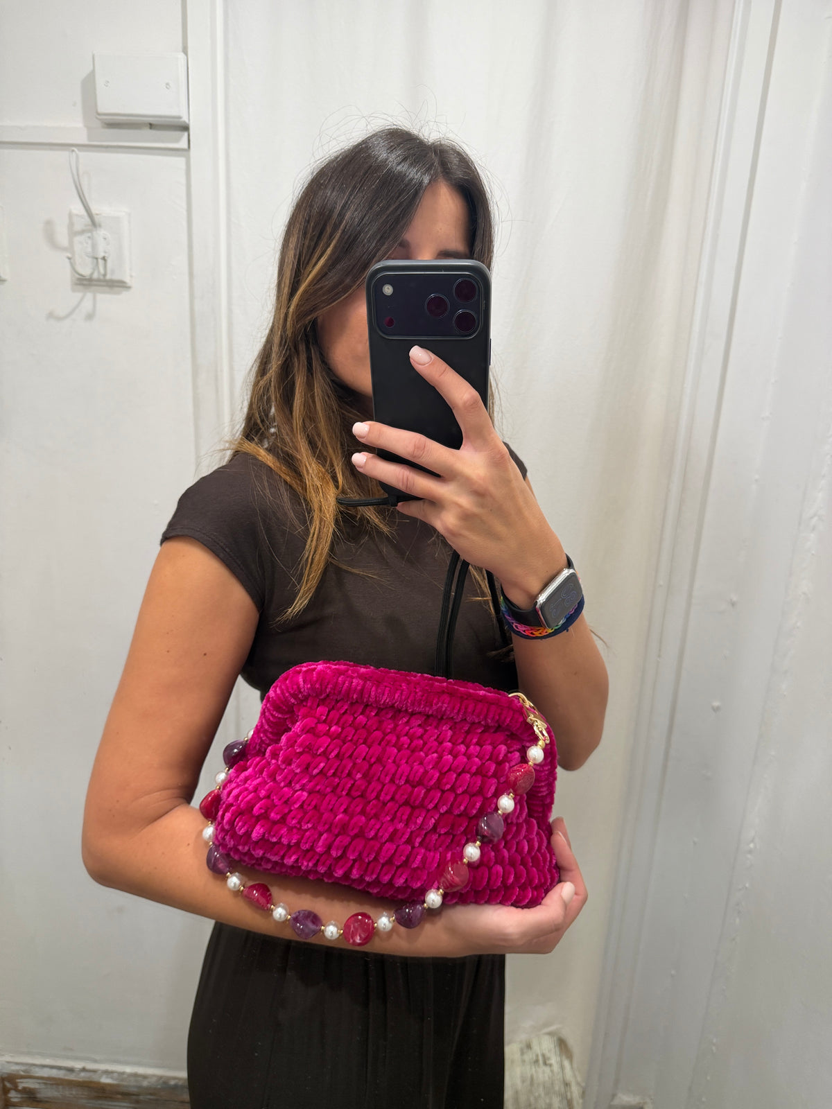 POCHETTE CINIGLIA FUCSIA