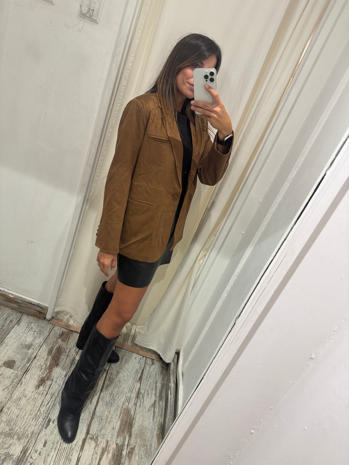 BLAZER OVER SUEDE MARRONE
