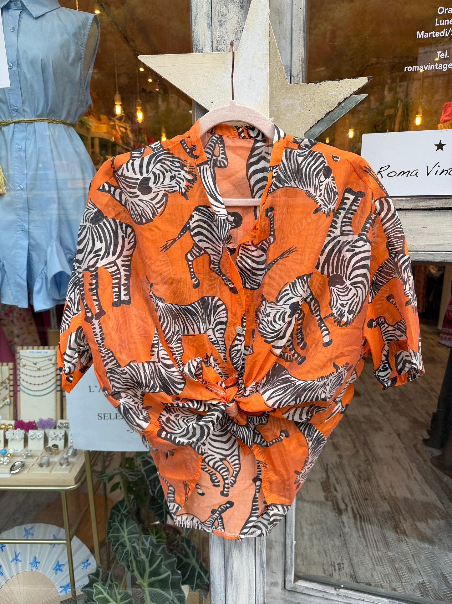 CAMICIA ARANCIONE ZEBBRE