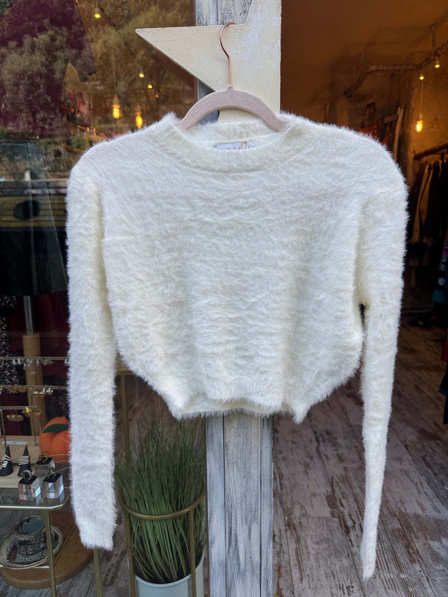 MAGLIA CROP PELUCHE