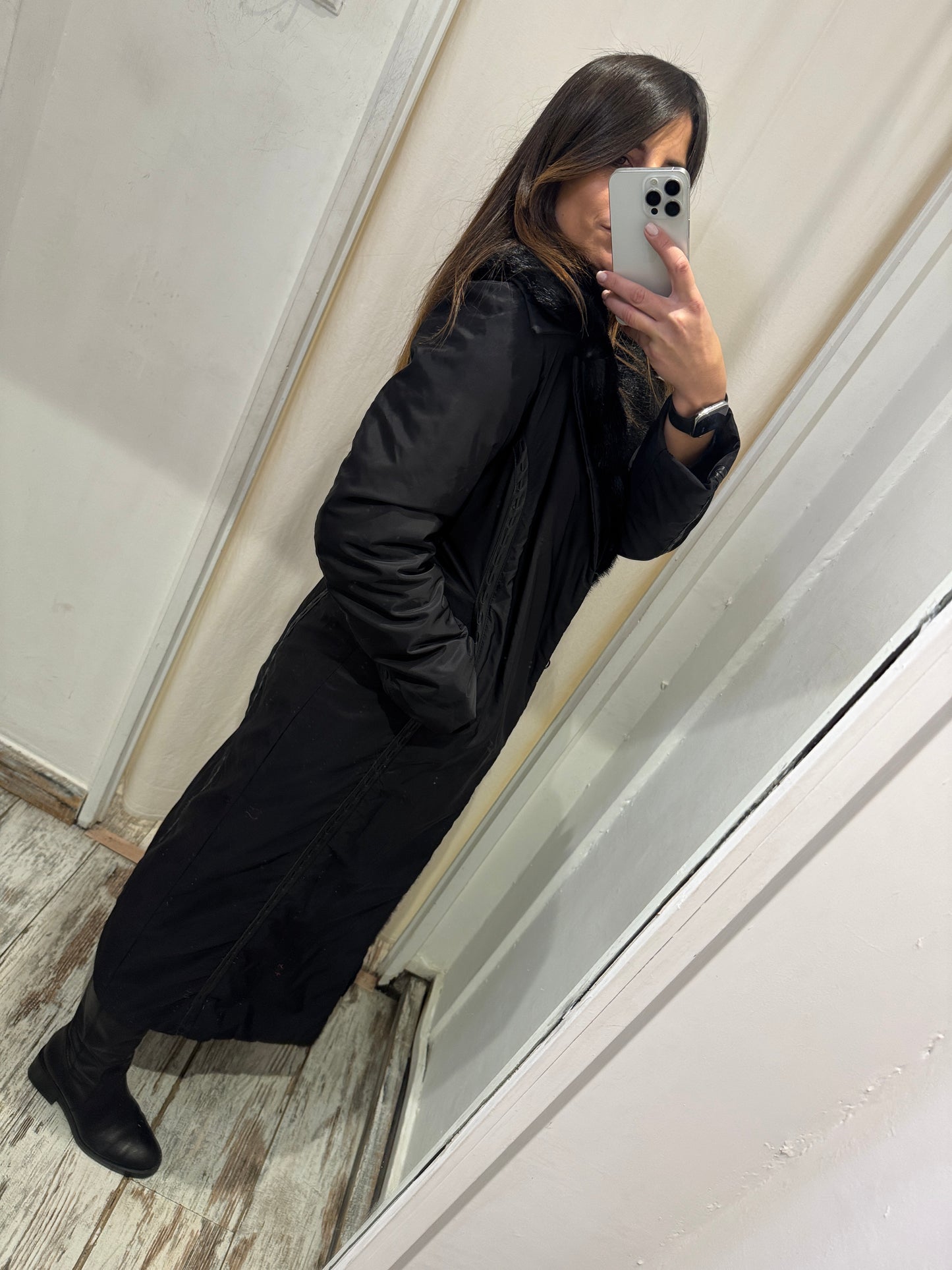 CAPPOTTO IN NYLON ERMANNO SCERVINO NERO