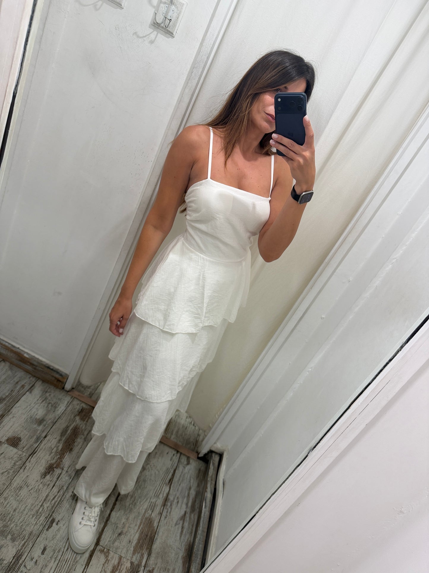 ABITO LUNGO BALZE BIANCO