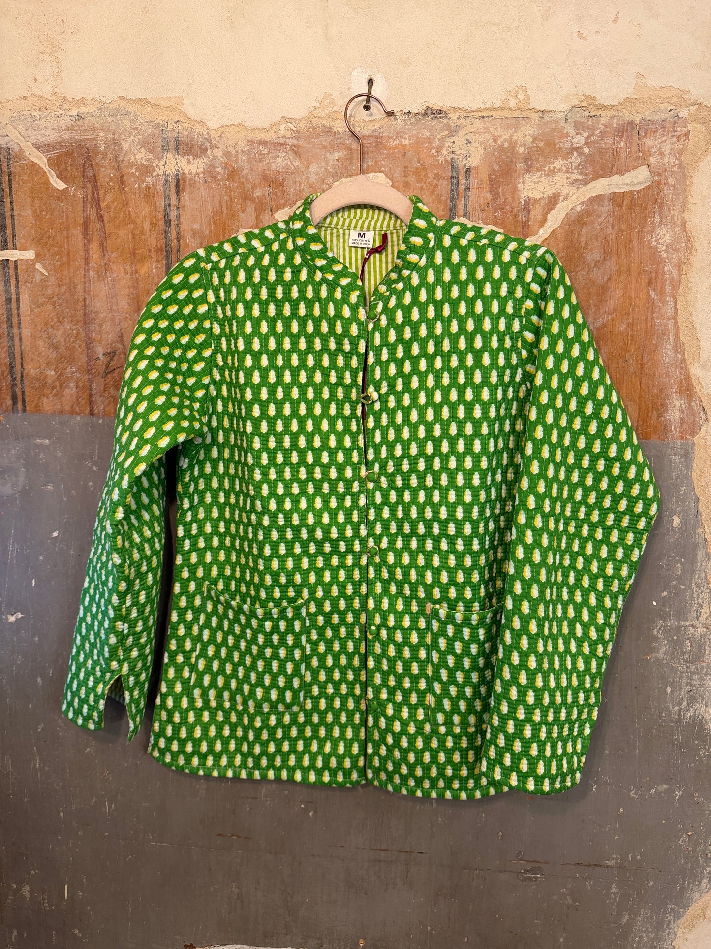NEW COLLECTION - GIACCA ETNICA DOUBLE FACE VERDE