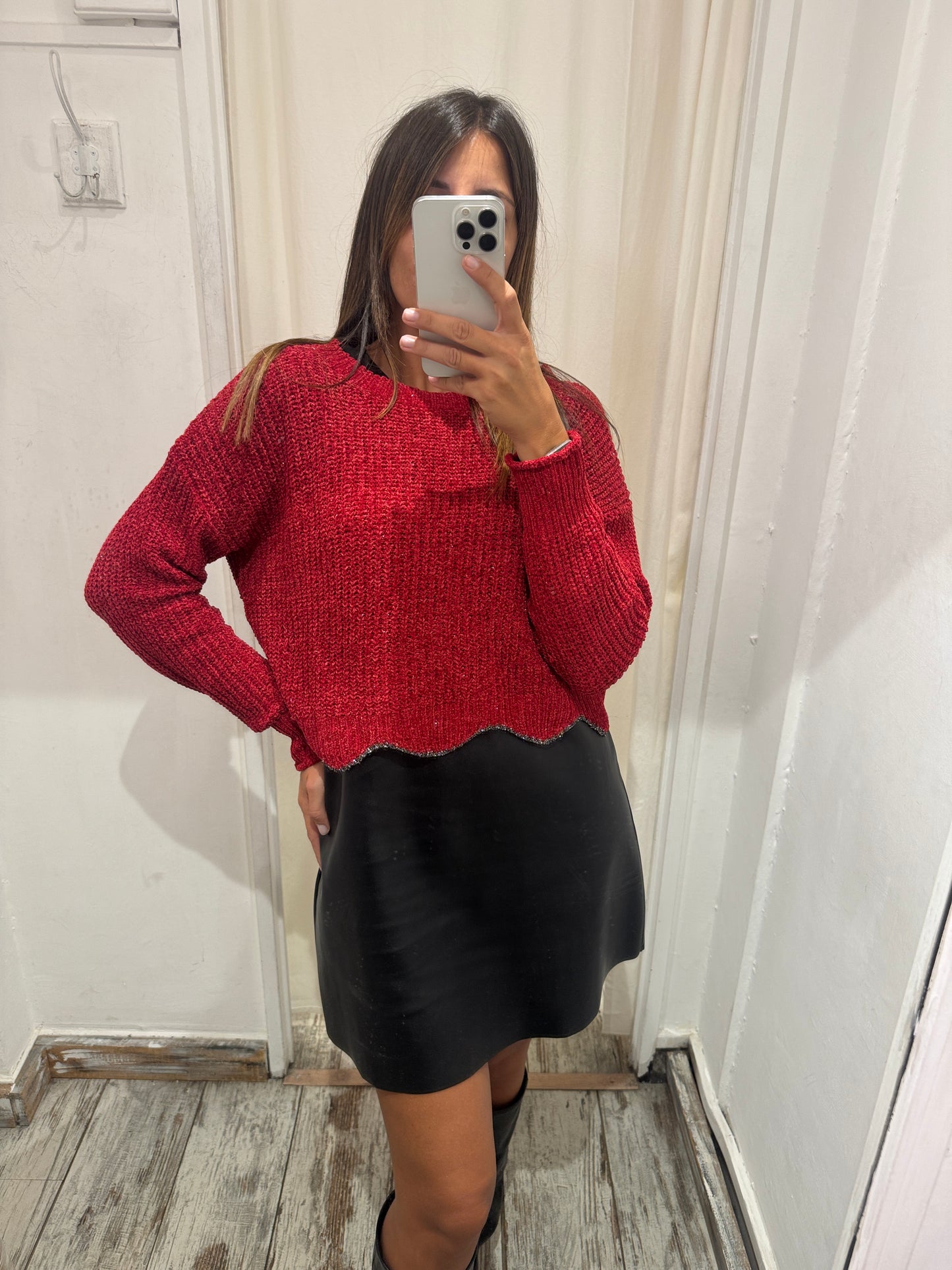 MAGLIA GOA GOA BORDEAUX LUREX