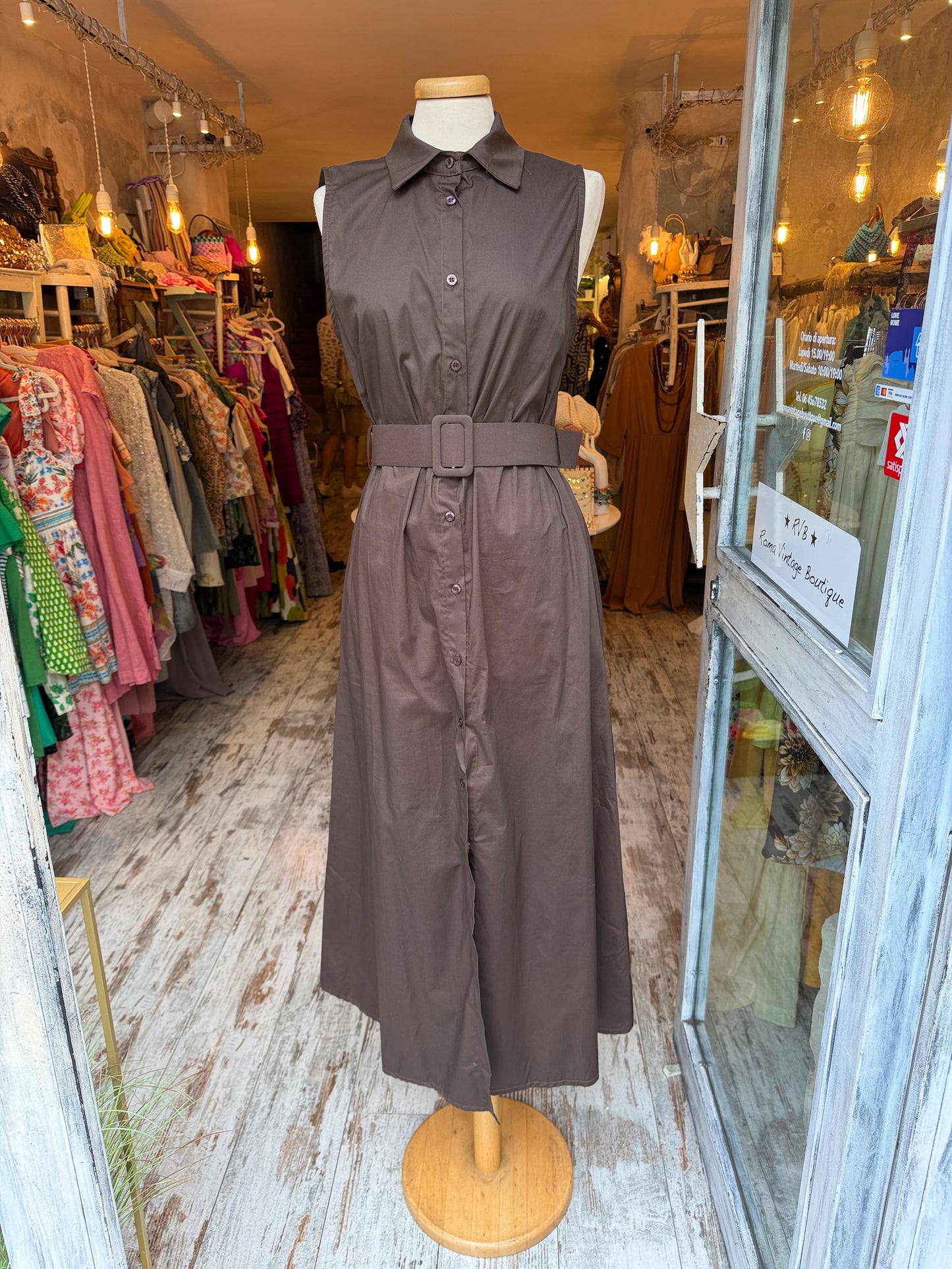 NEW COLLECTION - ABITO CHEMISIER MARRONE COTONE