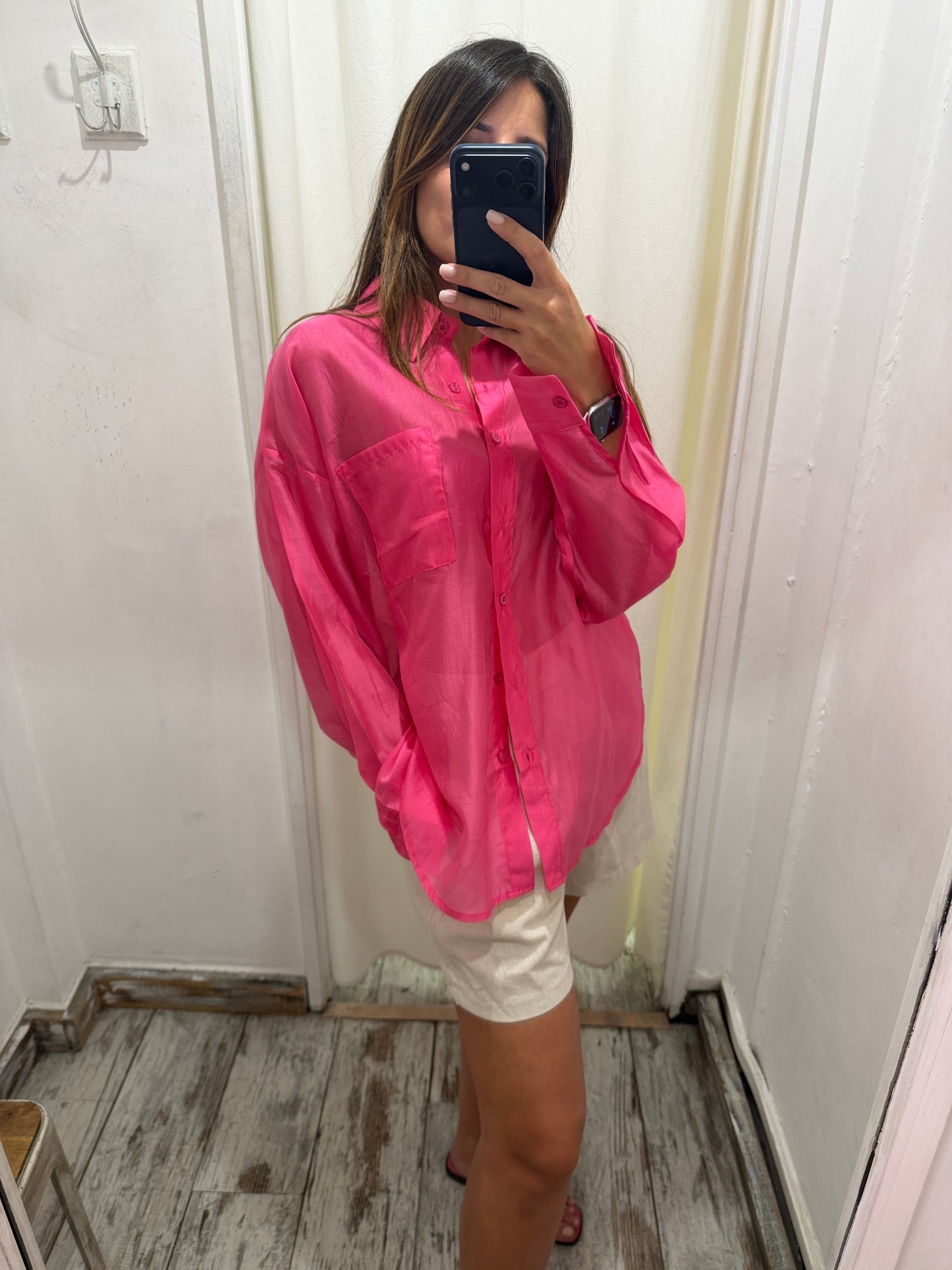 CAMICIA FUCSIA VELATA