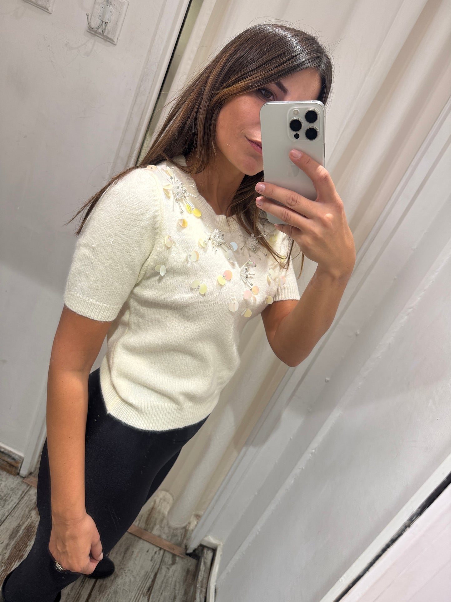 MAGLIA VIC BEE PANNA CON APPLICAZIONI