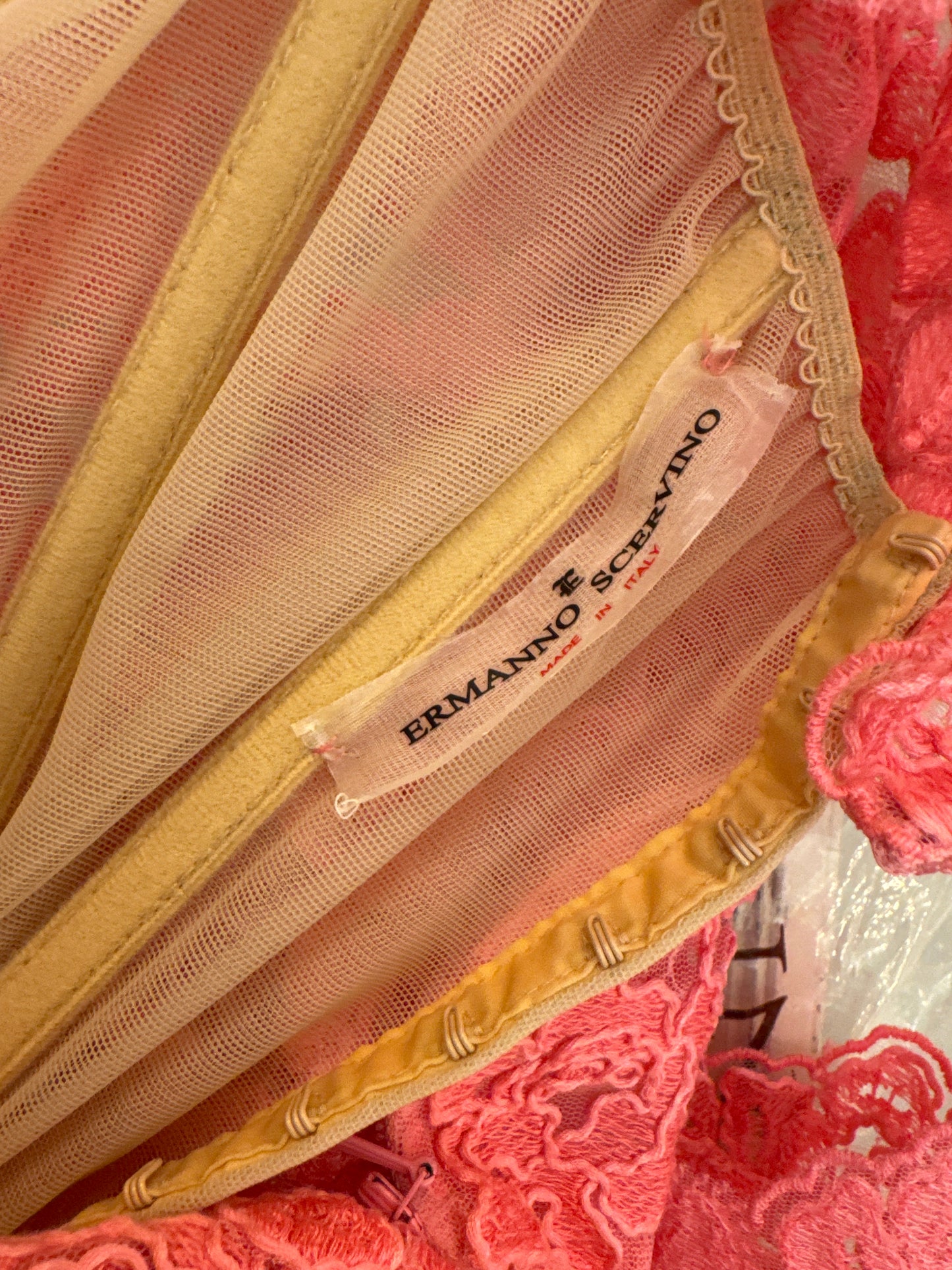 ABITO BUSTIER ERMANNO SCERVINO PIZZO SALMONE