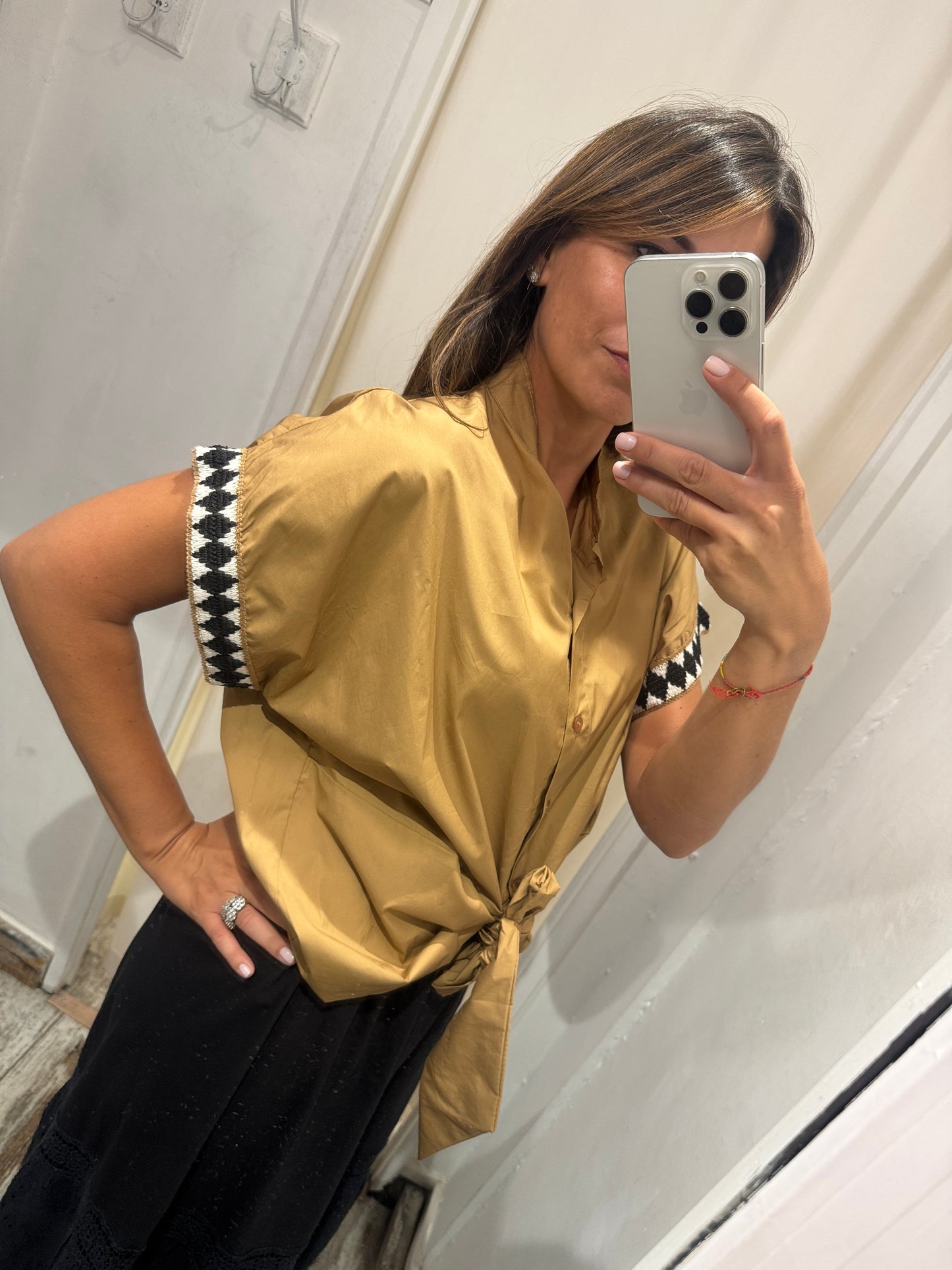 CAMICIA OVER BISCOTTO CON NODO