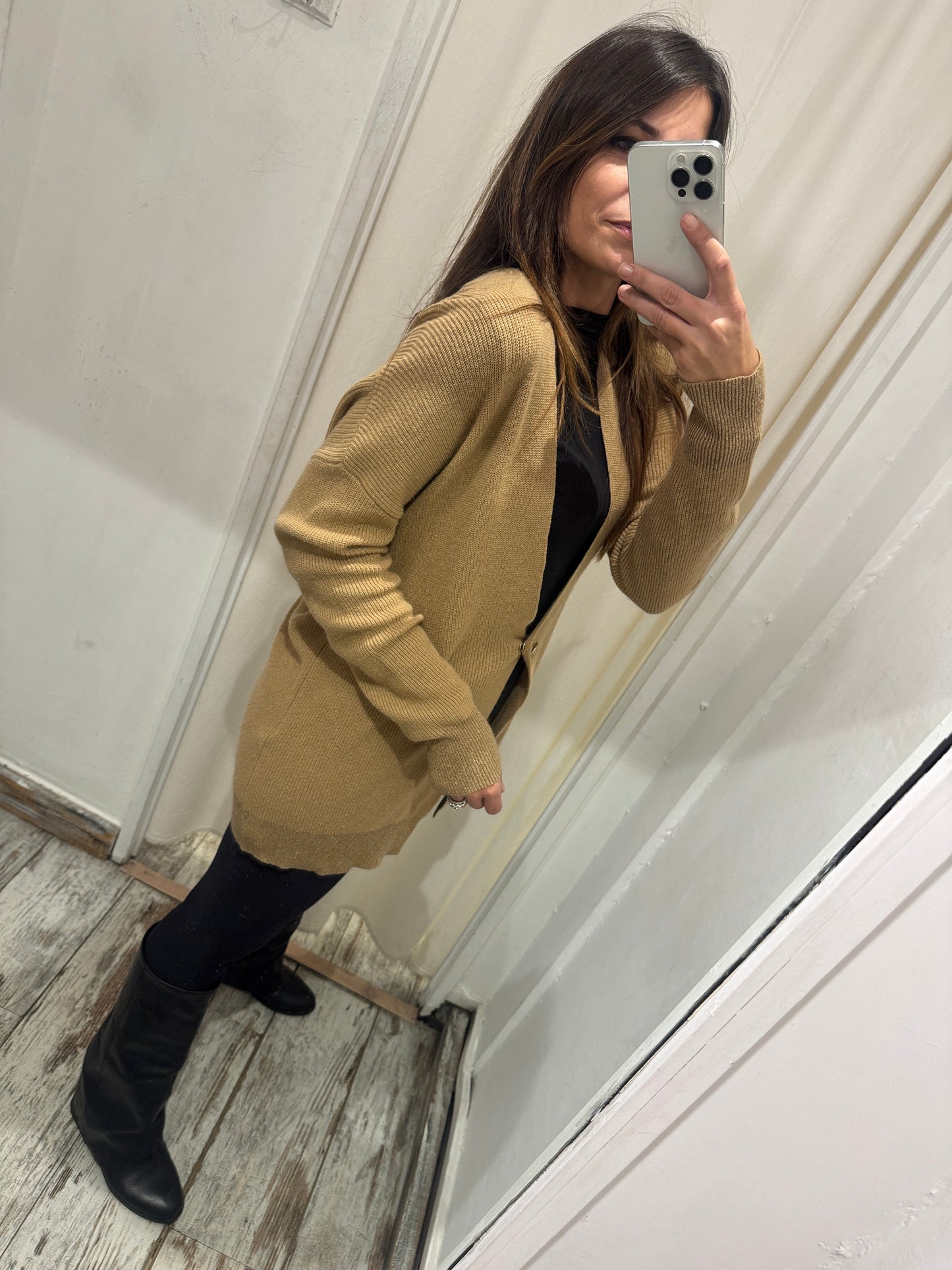 CARDIGAN MIDÌ LIUJO CAMMELLO