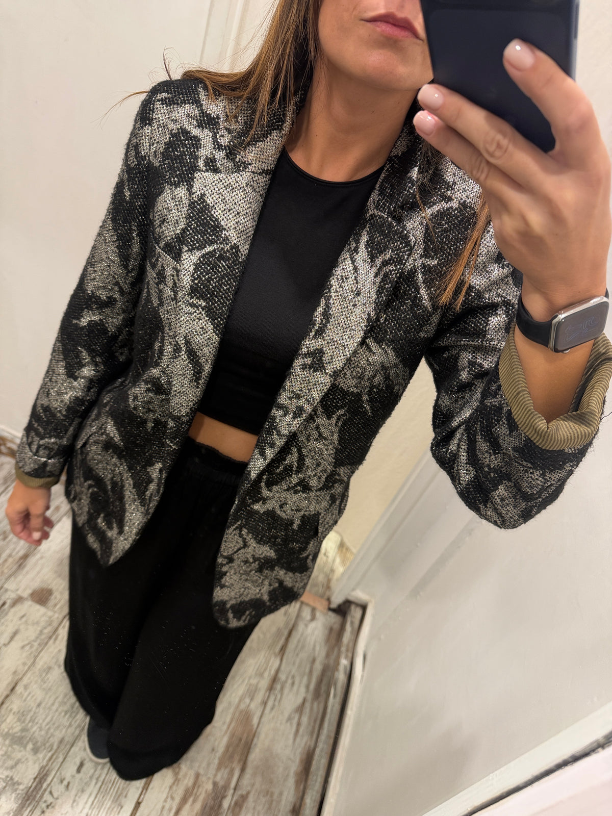 GIACCA HOD NERO E GRIGIO LAMÈ