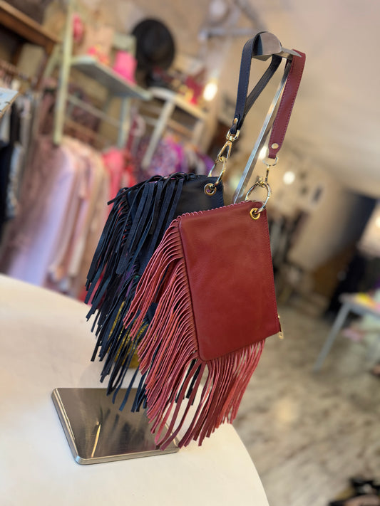 POCHETTE FRANGE IN PELLE
