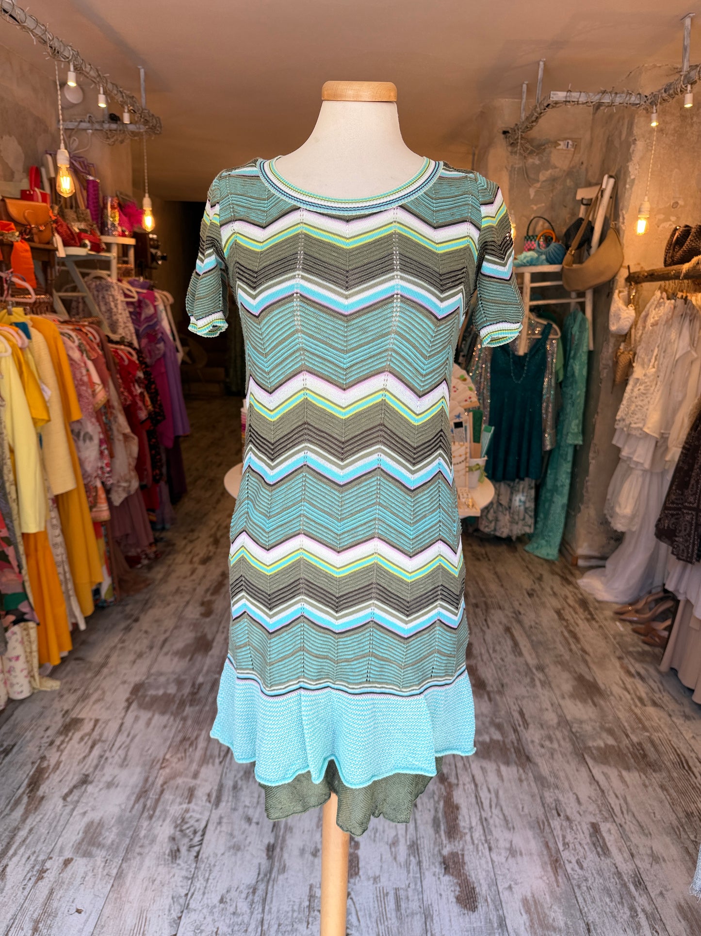 ABITO M MISSONI VERDE MILITARE E CELESTE