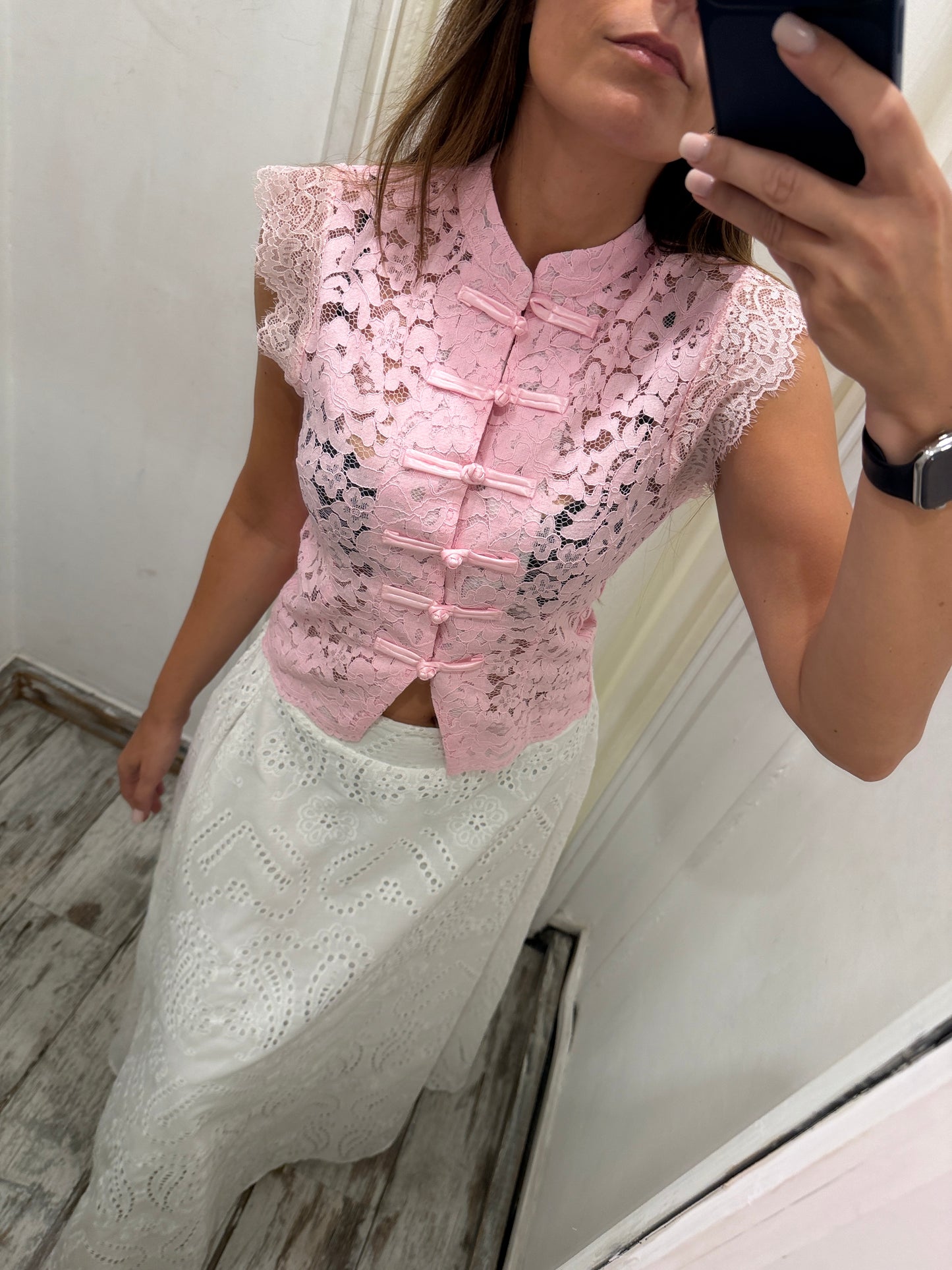 CAMICIA COREANA PIZZO ROSA