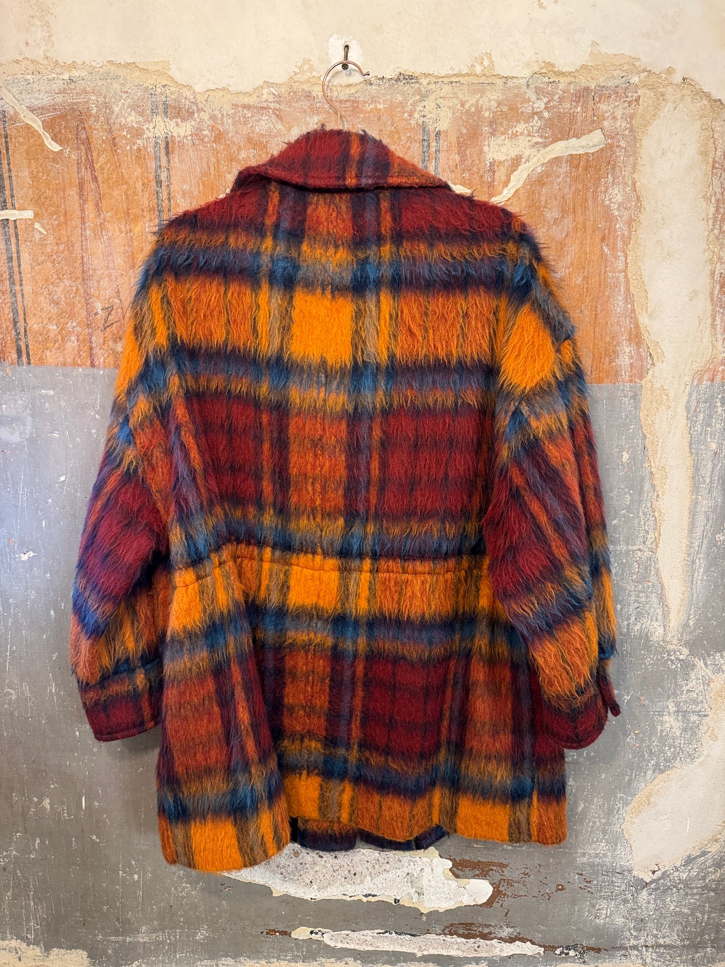GIACCA CAMICIA ATTIC&BARN CHECK ARANCIO E BORDEAUX