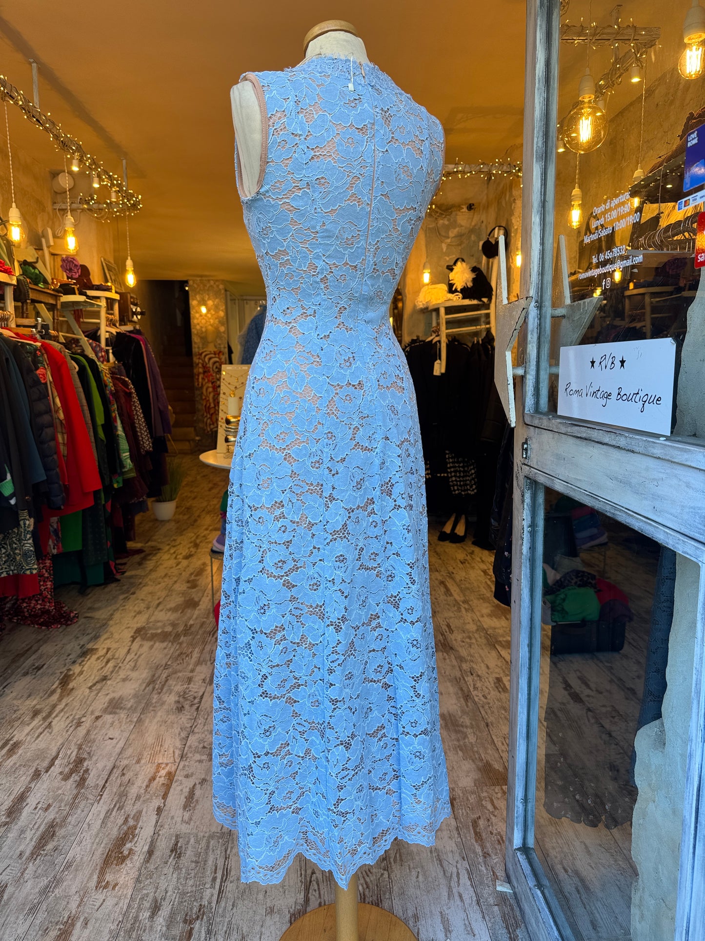 NEW COLLECTION - ABITO LONGUETTE PIZZO CELESTE