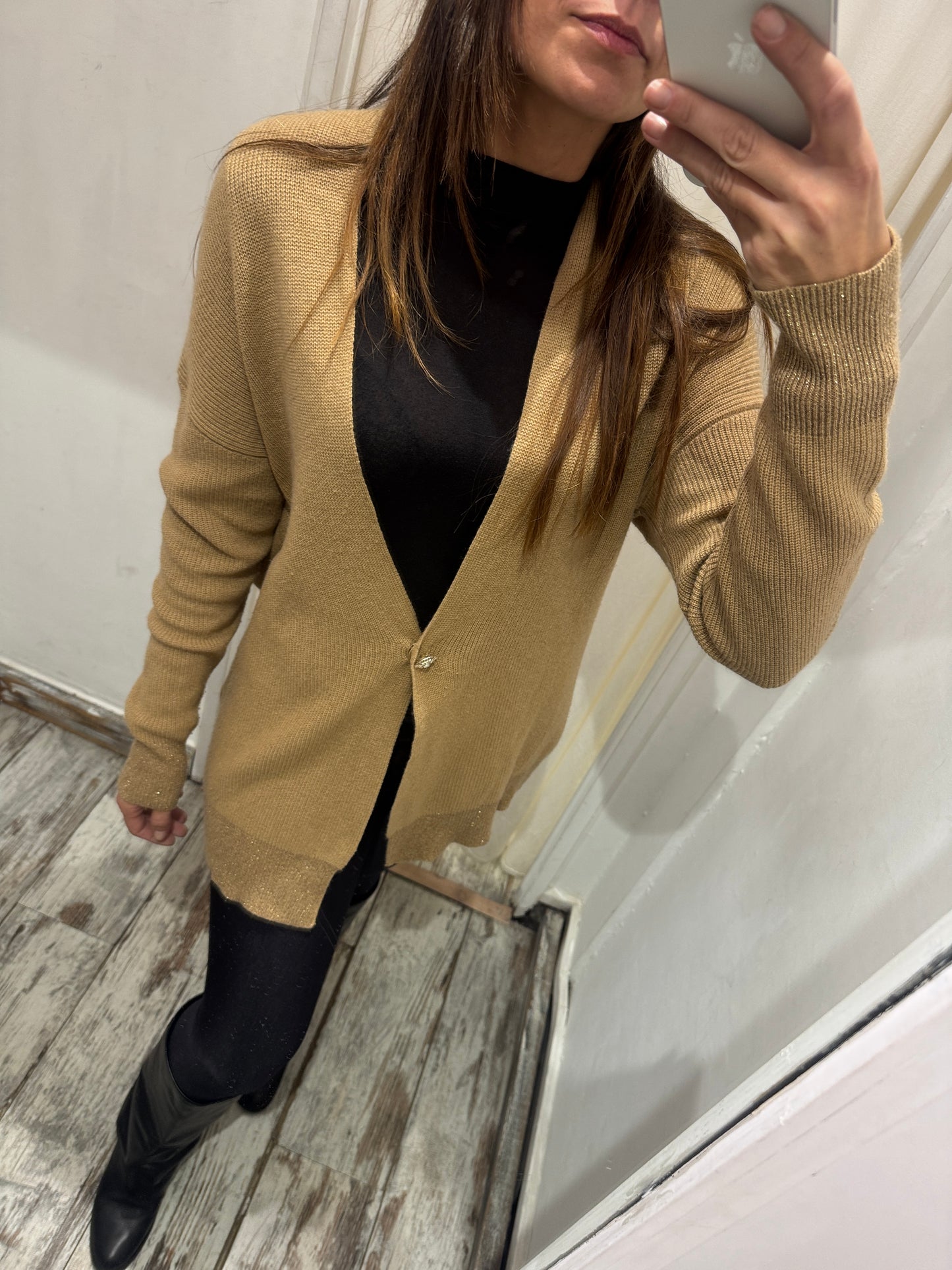 CARDIGAN MIDÌ LIUJO CAMMELLO