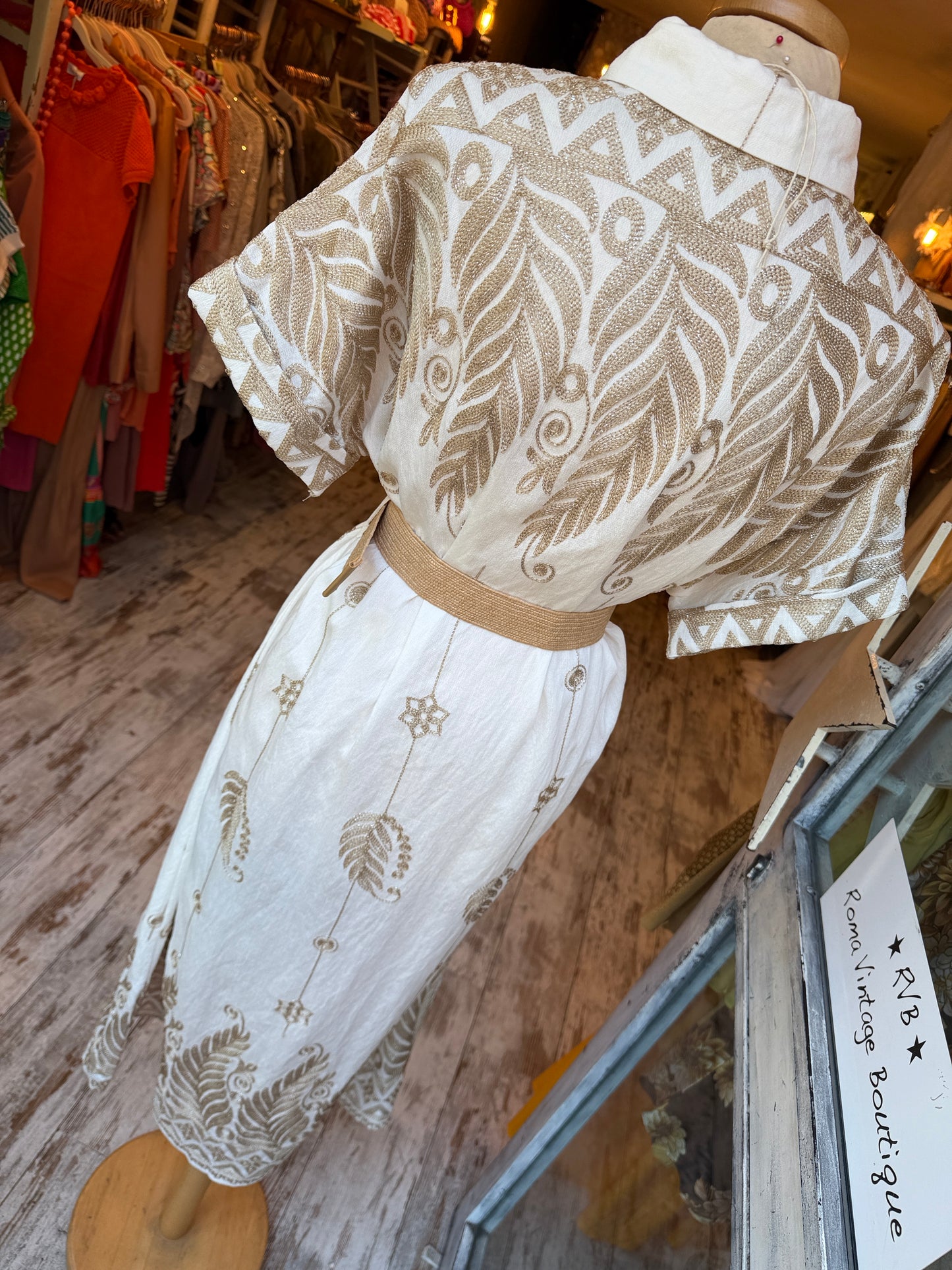NEW COLLECTION - ABITO CHEMISIER BIANCO E ORO