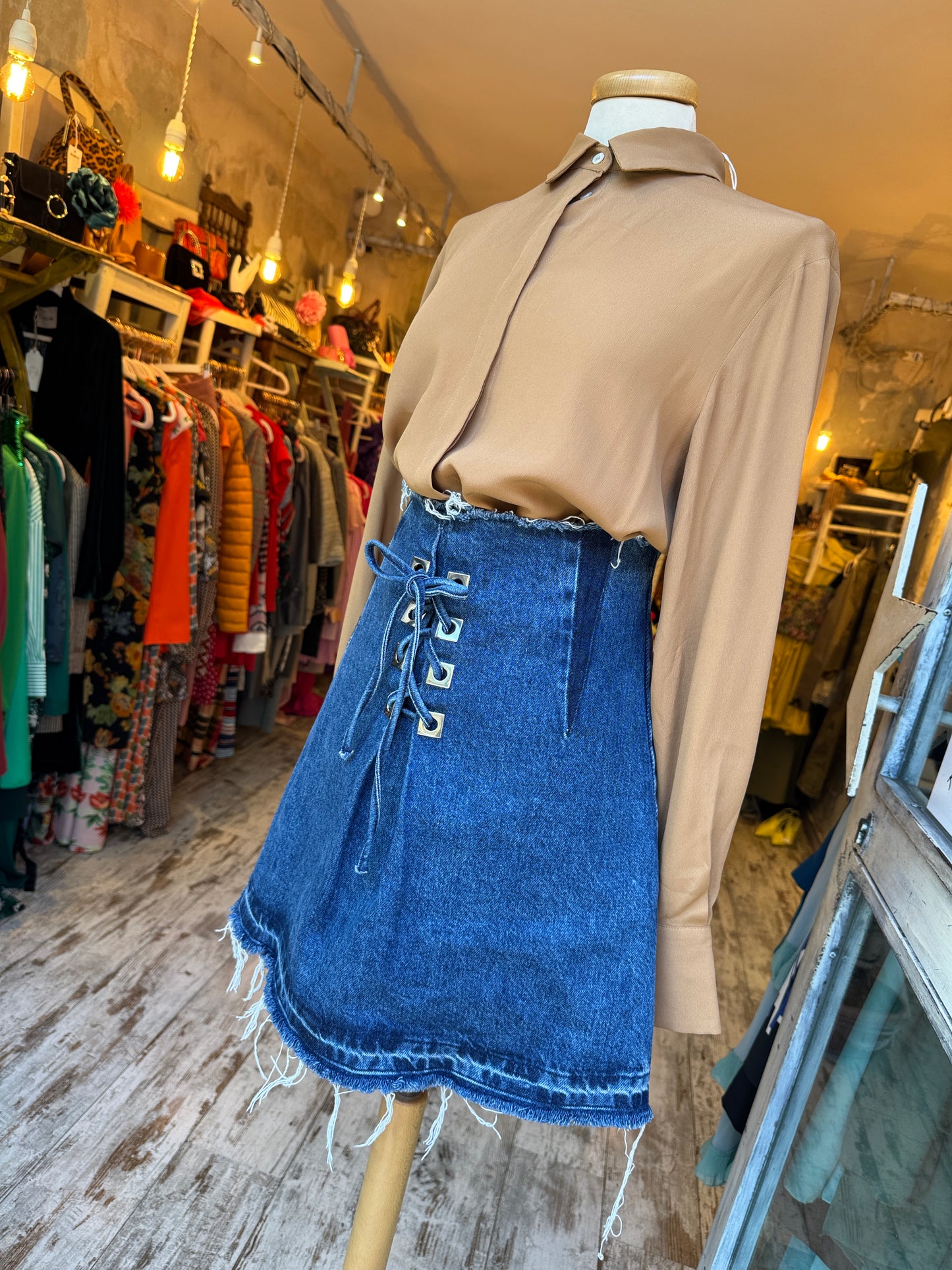 GONNA CORTA SANDRO DENIM SVASATA