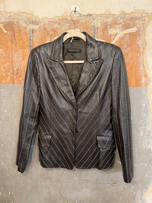 BLAZER FABRIZIO CORSI IN PELLE TESTA DI MORO