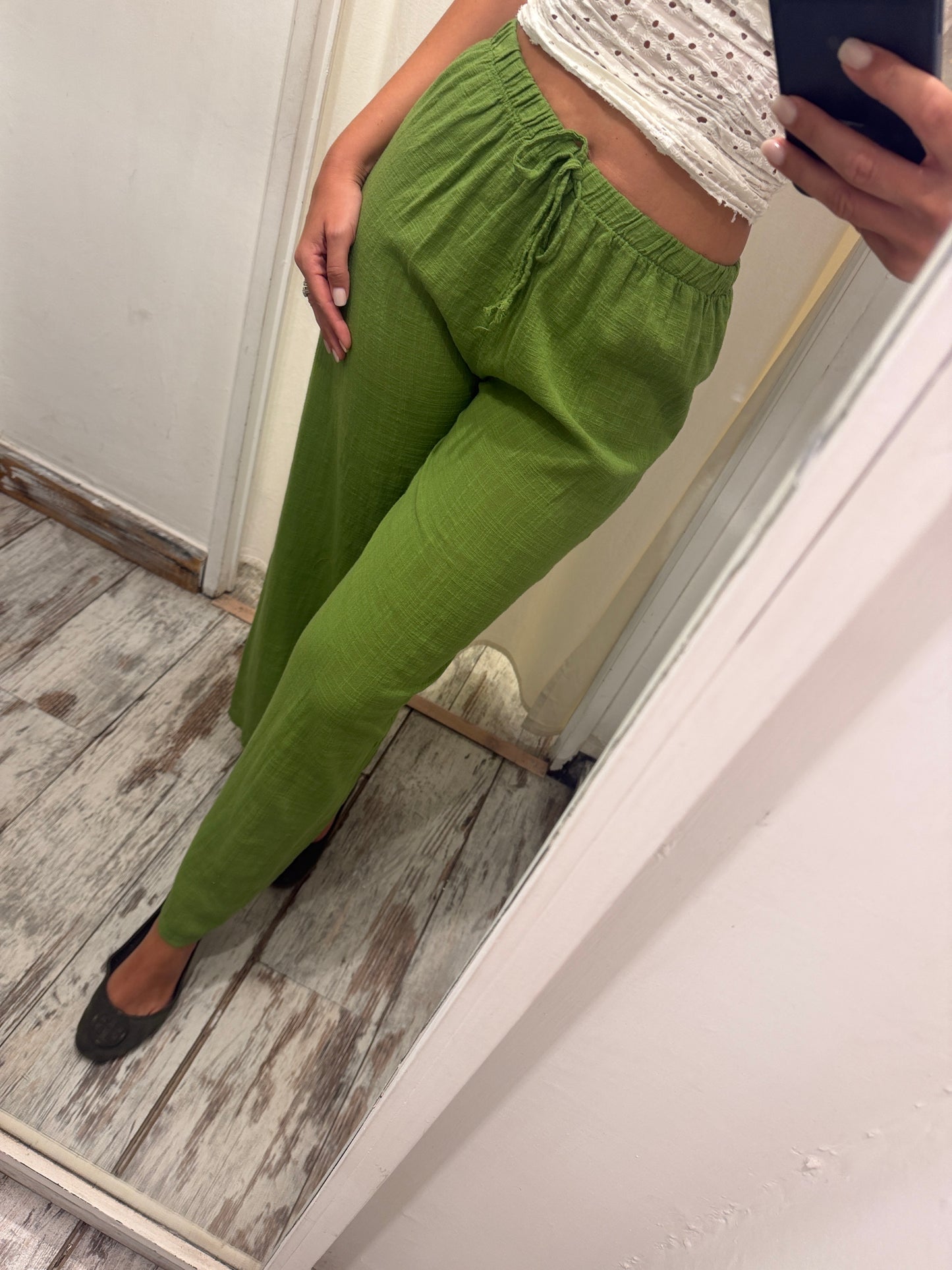 PANTALONE LACCIO COTONE VERDE