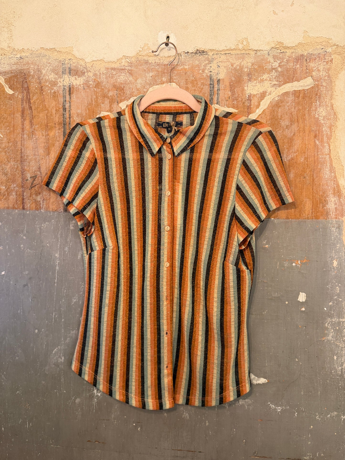 CAMICIA KING LOUIE LUREX RIGHE ARANCIO