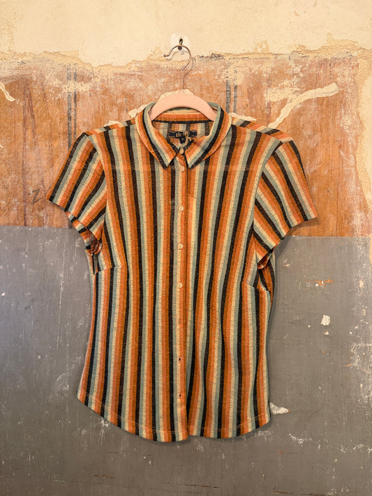CAMICIA KING LOUIE LUREX RIGHE ARANCIO
